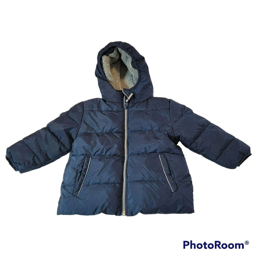 Wonder Nation Boys 2T Blue Puffer Jacket with Hood